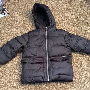 Black Puffer Jacket with Hood